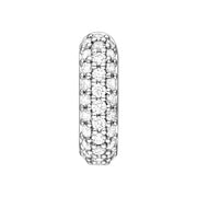 3 Row Pave Diamond Paper Clip Huggies (5/8tcw)