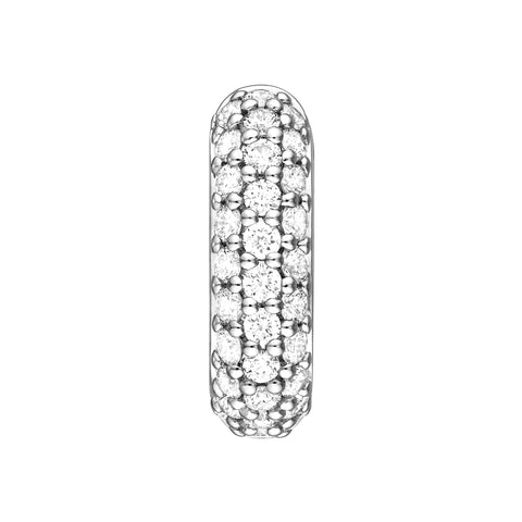 3 Row Pave Diamond Paper Clip Huggies (5/8tcw)