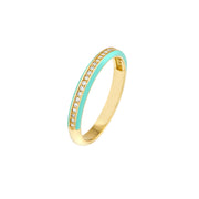 Diamond Band with Lt.Turquoise Enamel