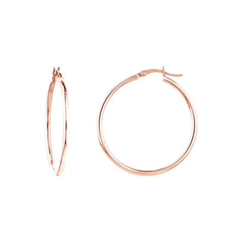 2mm x 35mm Polished Hoop Earrings