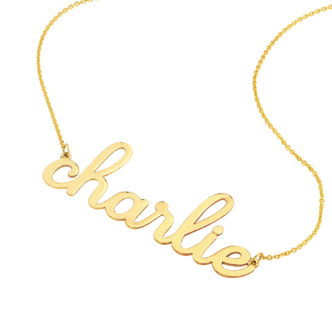 7mm Doodle Nameplate Necklace