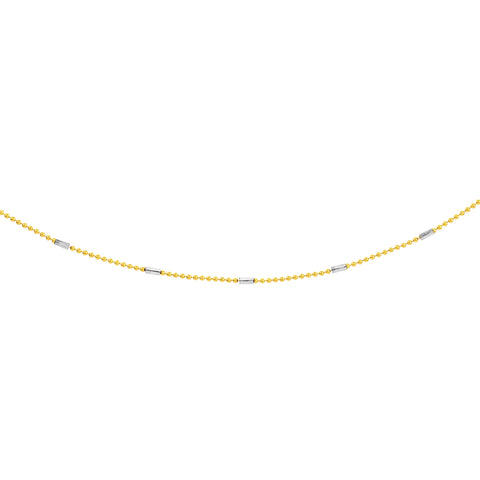 0.95mm Two-Tone Barrel Saturn Chain with Lobster Lock