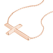 E2W Small Sideways Cross Adjustable Necklace