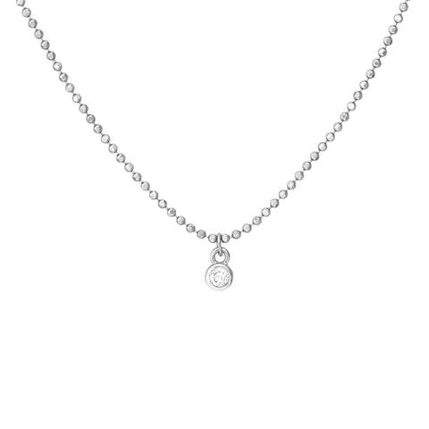 Diamond Drops Necklace on D/C Bead Chain