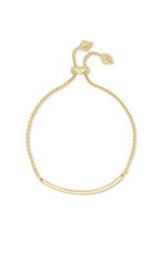 Kendra Scott Jack Adjustable Chain Bracelet Gold White Crystal