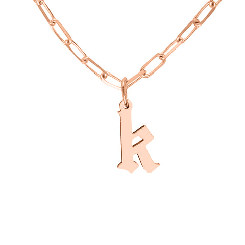 Gothic Initial Paper Clip Necklace