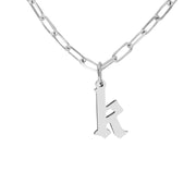 Gothic Initial Paper Clip Necklace