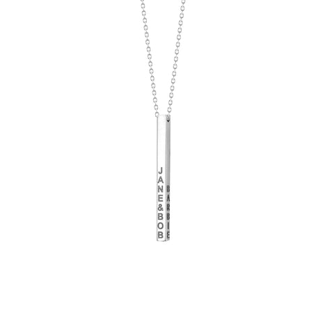 Engravable Cube Adjustable Necklace