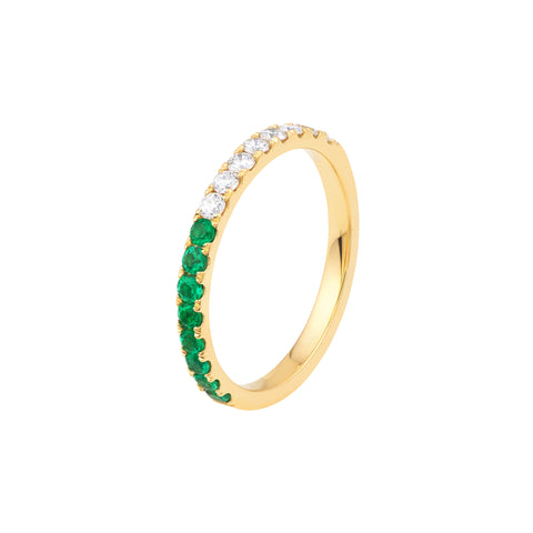 50/50 Emerald & Diamond Stackable Band