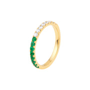 50/50 Emerald & Diamond Stackable Band