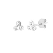 1/15tcw Diamond Trinity Stud Earrings