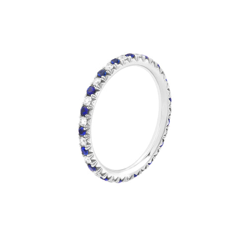 Diamond Sapphire Eternity Band (1/4tcw)