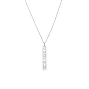 5mm Vertical Roman Numeral Pendant Necklace