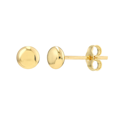 4.5mm Flat Round Pebble Stud Earrings