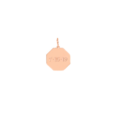 Octagon Engravable Charm