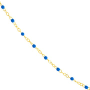 Cobalt Enamel Bead on Piatto Chain