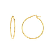 2mm x 35mm Polished Hoop Earrings