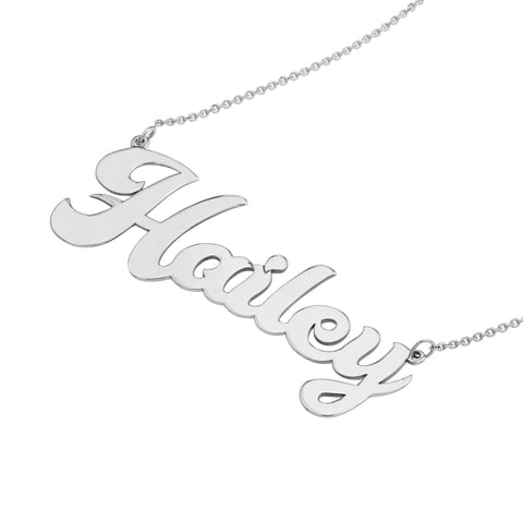 7mm Cursive Nameplate Necklace