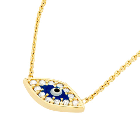 Mini CZ Evil Eye Adjustable Necklace