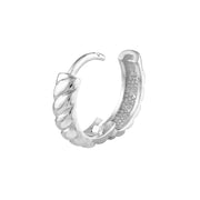 Medium Ribbed Polished Hoops