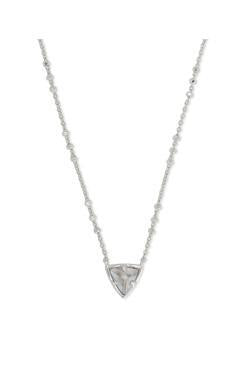 Kendra Scott Perry Short Pendant Rhodium Gray Illusion Crystal