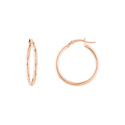 2mm x 25mm Polished Hoop Earrings