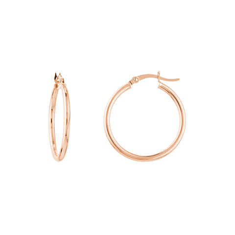 2mm x 25mm Polished Hoop Earrings