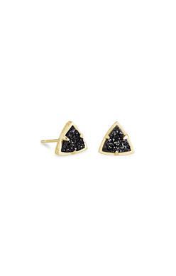 Kendra Scott Perry Stud Gold Black Drusy