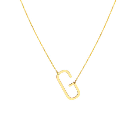 Sideways Block Initial Necklace