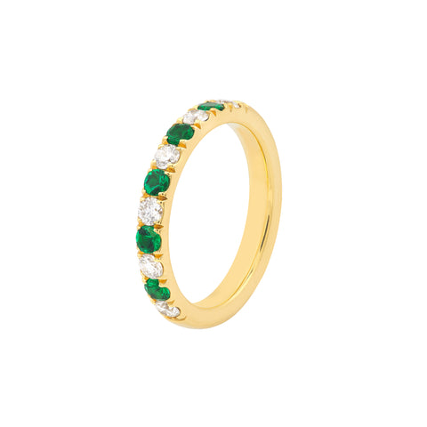 Emerald & Diamond Half Eternity Band (3/8tcw)