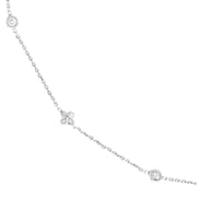 Diamond Bezel and Cluster Stations Necklace