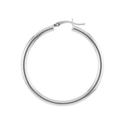 3mm x 40mm Polished Hoop Earrings