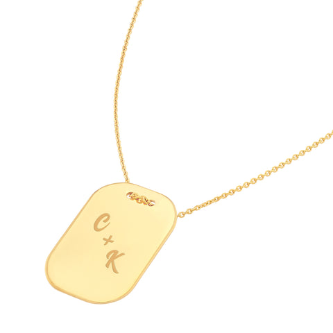 Engravable Dog Tag Adj. Necklace