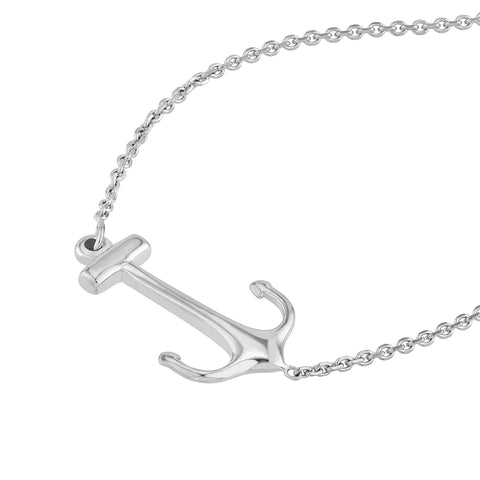 Sideways Anchor Adjustable Necklace