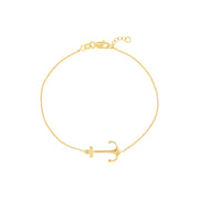 Sideways Anchor Adjustable Bracelet