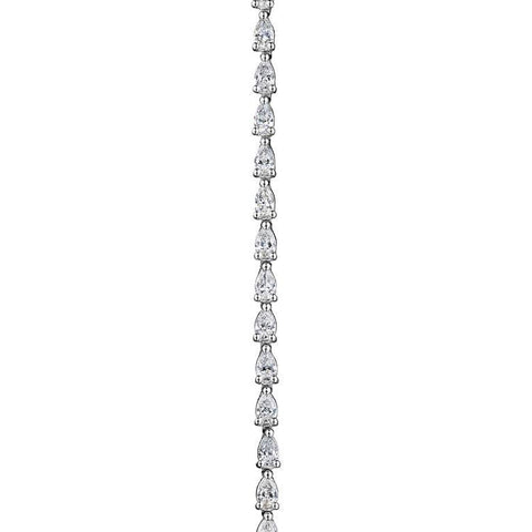 Pear Diamond Tennis Bracelet in 18k White Gold