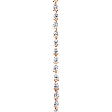 Pear Diamond Tennis Bracelet in 18k Rose Gold