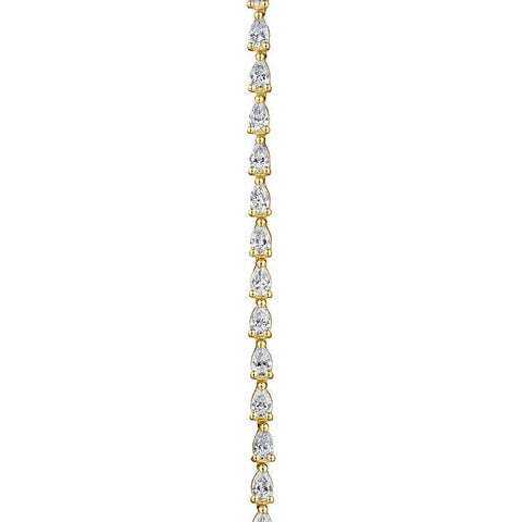 Pear Diamond Tennis Bracelet in 18k Yellow Gold