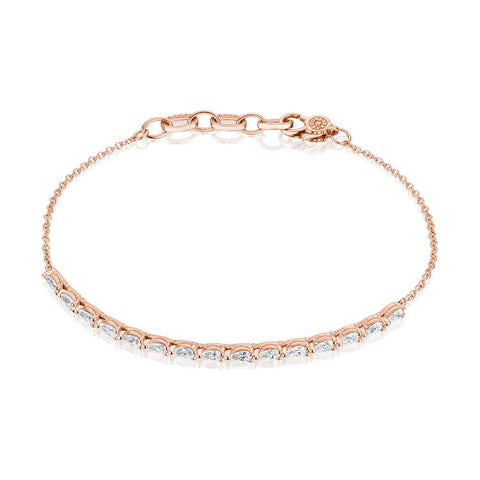 Pear Diamond Bracelet in 18k Rose Gold