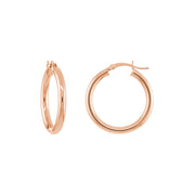 3mm x 25mm Polished Hoop Earrings