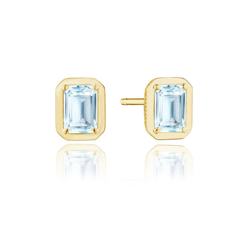 Emerald Sky Blue Topaz Stud Earring - 1.4ct