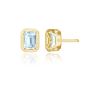 Emerald Sky Blue Topaz Stud Earring - 1.4ct