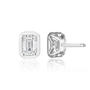 Emerald Diamond Stud Earring - 1ct