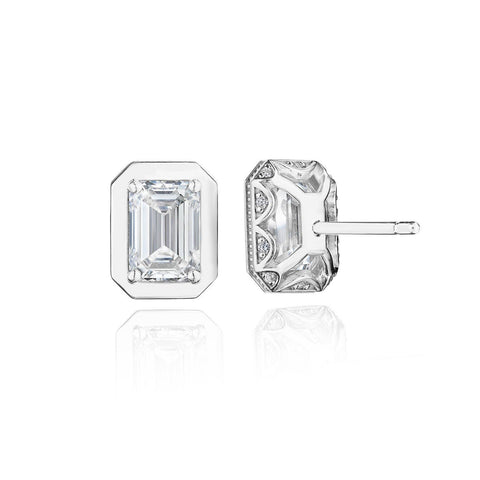 Emerald Diamond Stud Earring - 2.07ct