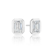 Emerald Diamond Stud Earring - 4.1ct