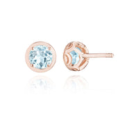 Round Sky Blue Topaz Stud Earring - 1.4ct