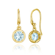 Sky Blue Topaz French Wire Earring - 1.4ct