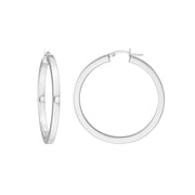 3mm x 40mm Square Tube Hoop Earrings