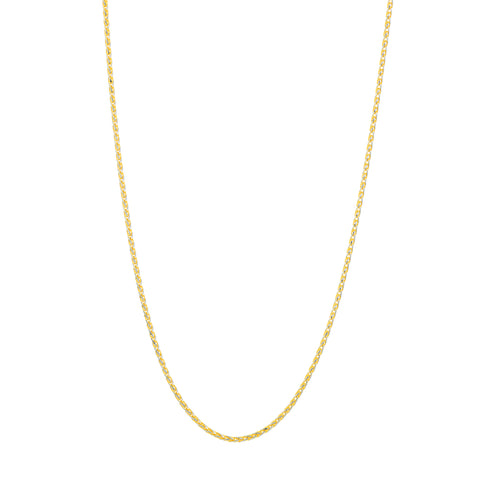 1.05mm Two-Tone Pave Wheat Chain with Lobster Lock