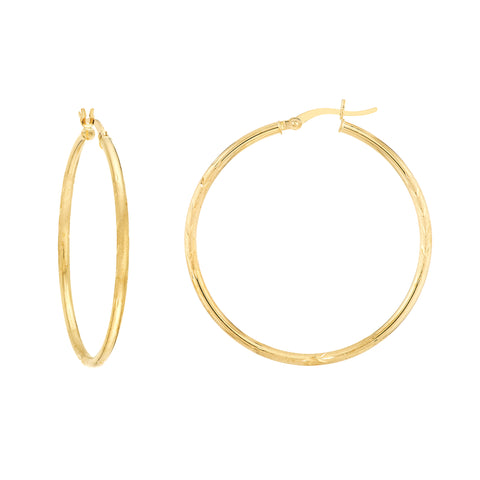 2 X 40mm DC Florentine Hoop Earrings